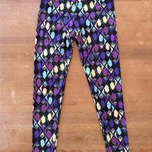 LuLaRoe Purple and Blue Geometric Leggings